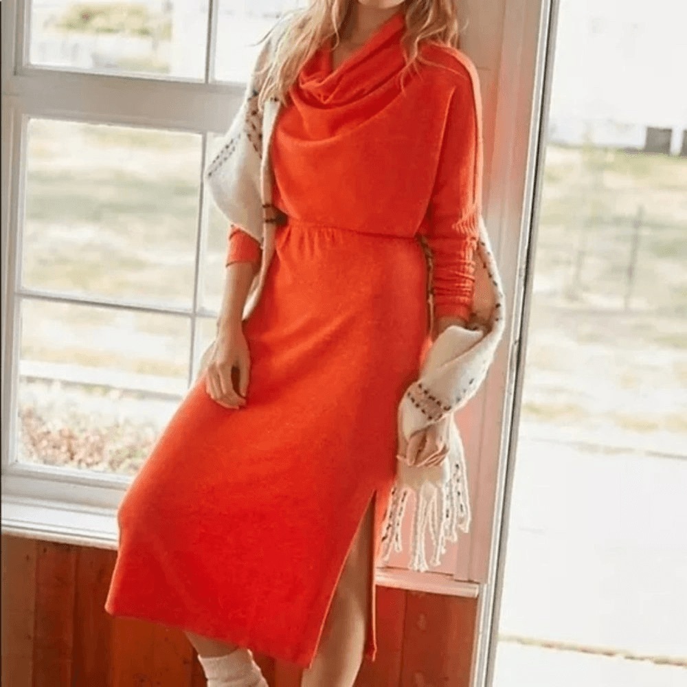 Anthropologie Daily Practice Cowl Neck Sweater Dress